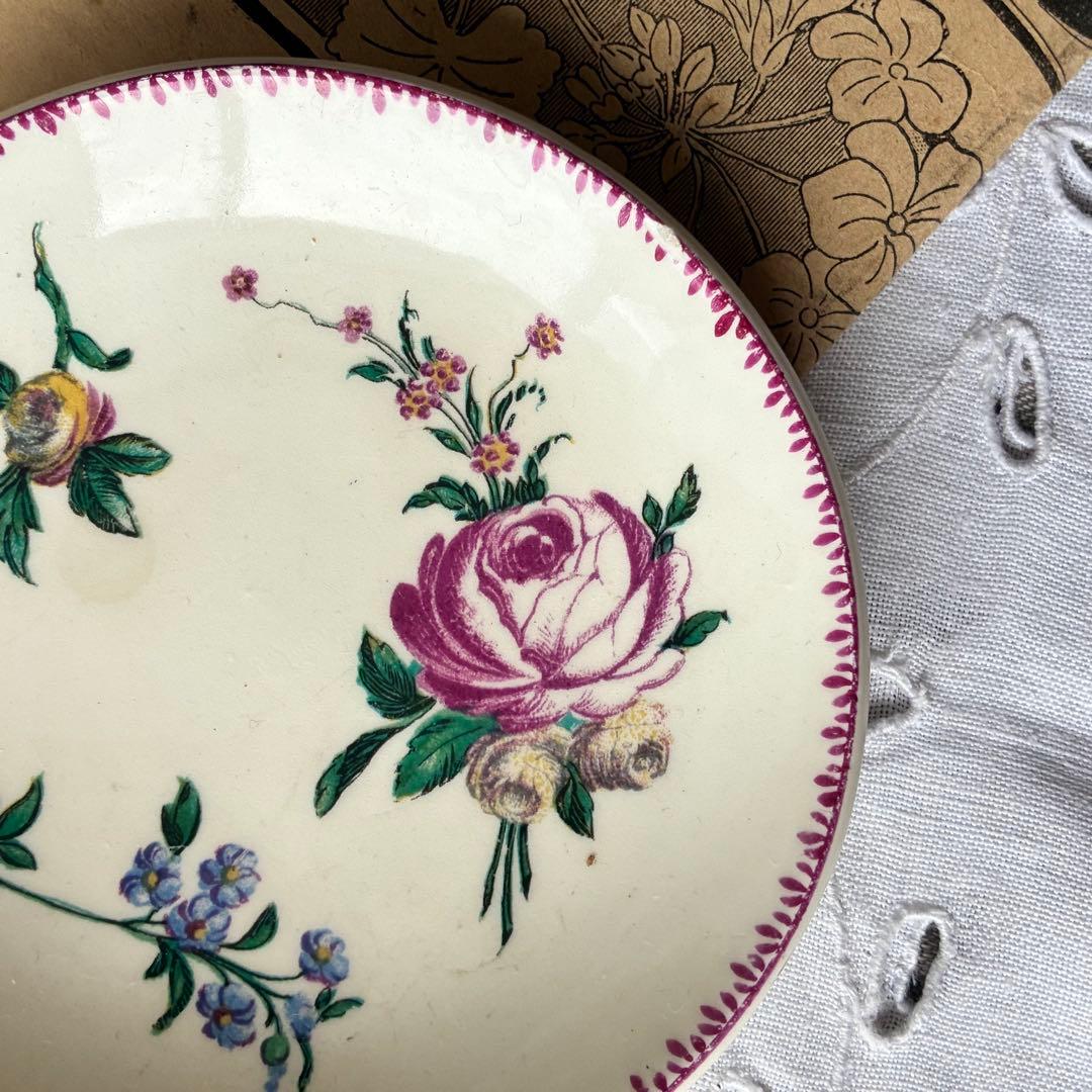 Gien フランス　ピンク　アンティーク　b 多色刷り　c&s 勿忘草