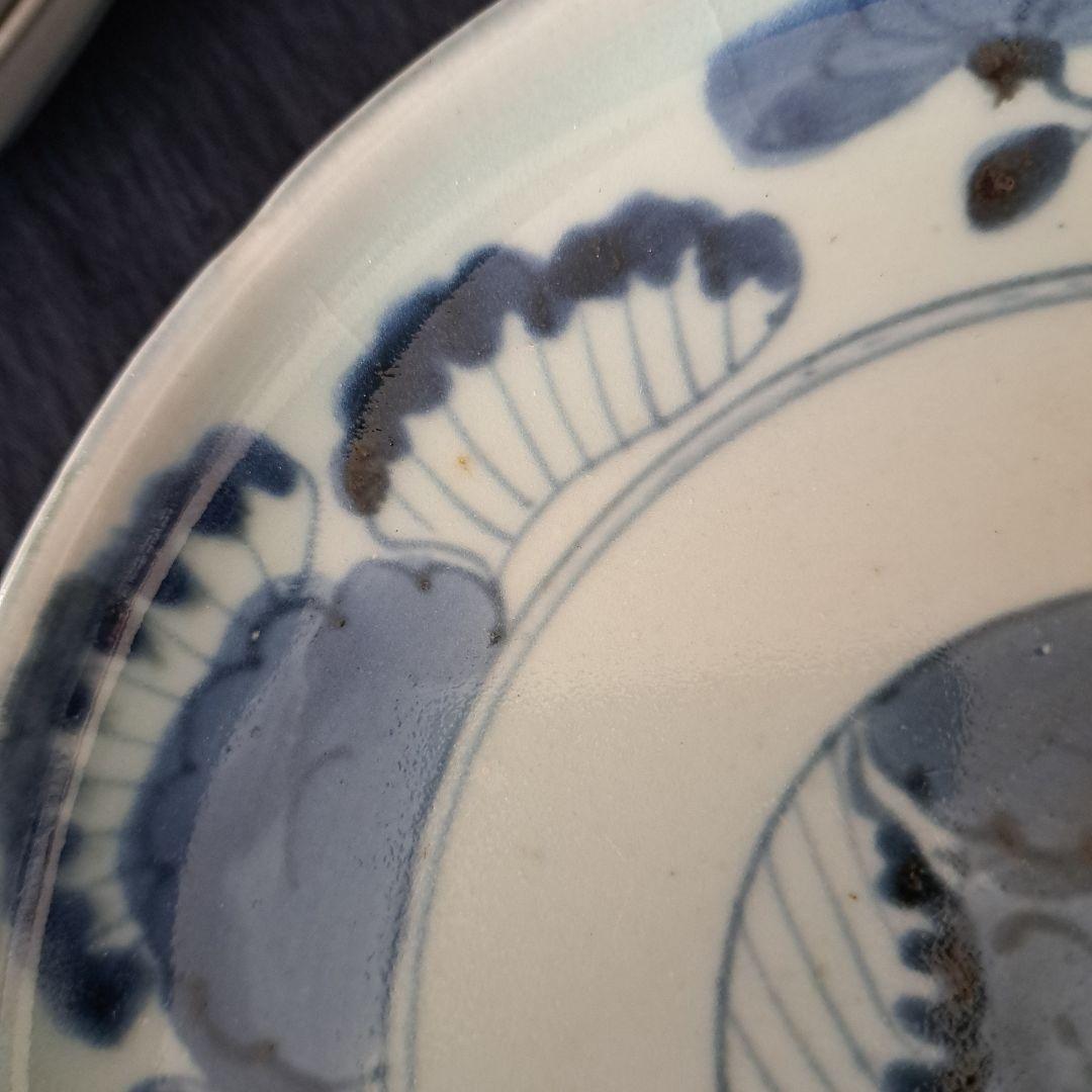 「江戸のお皿を食卓に！」 古伊万里染付皿(直径18cm ) 4客セット 骨董アン