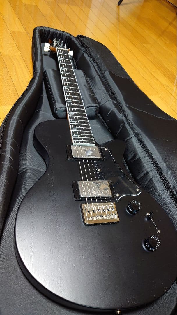 エレキギター マットブラック ケース付き