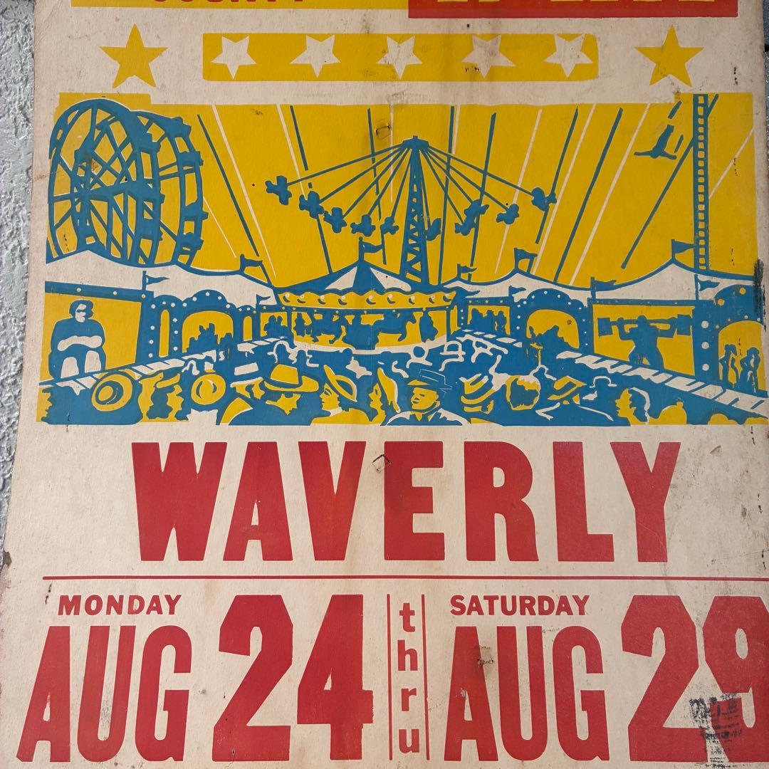 レア！50s〜アメリカアンティーク実物サーカス遊園地FAIR広告ヴィンテージ雑貨