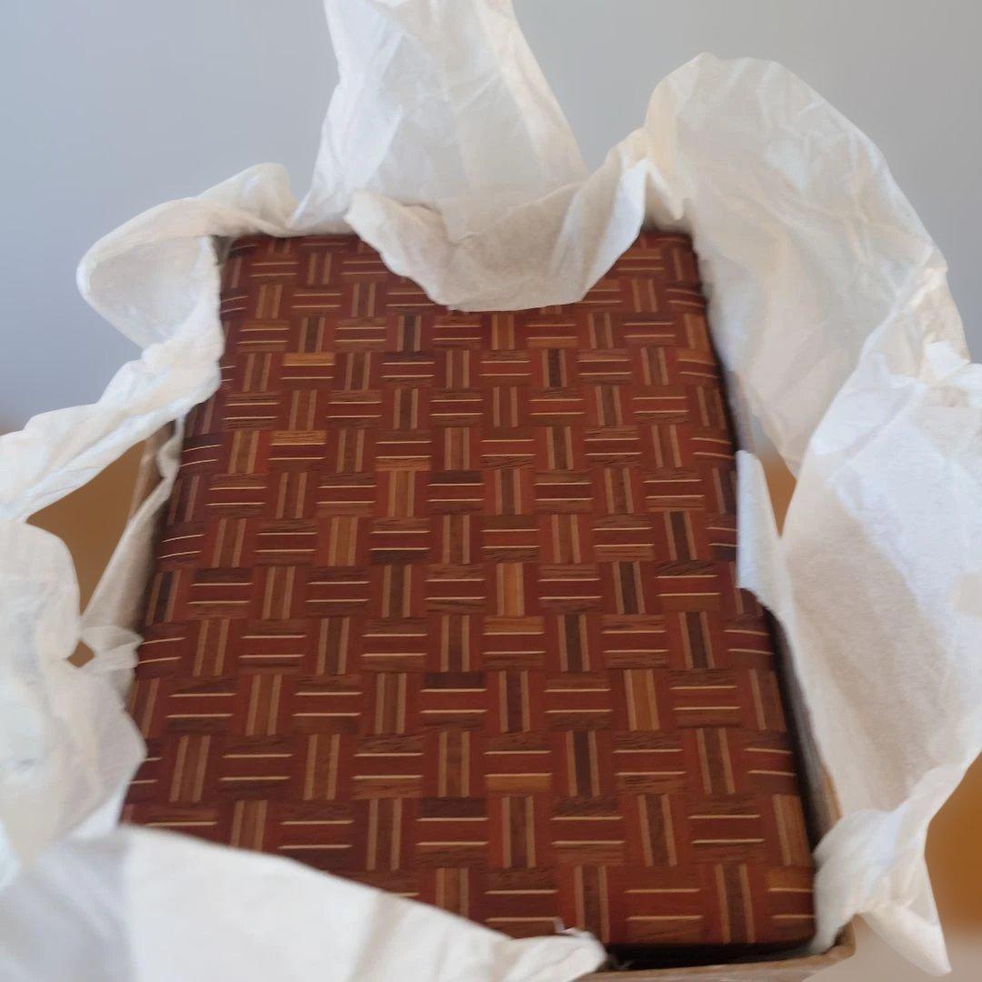 無垢 寄木細工　文箱　文庫　九寸