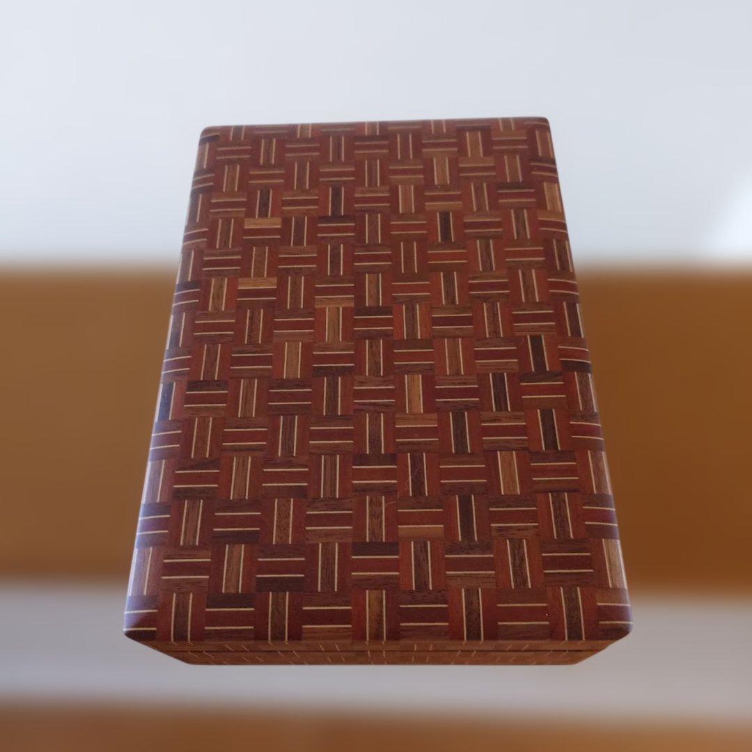 無垢 寄木細工　文箱　文庫　九寸