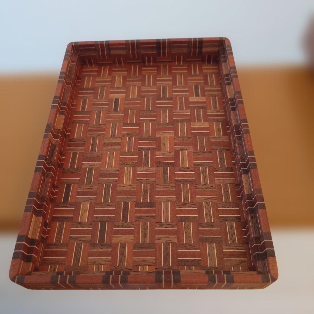 無垢 寄木細工　文箱　文庫　九寸