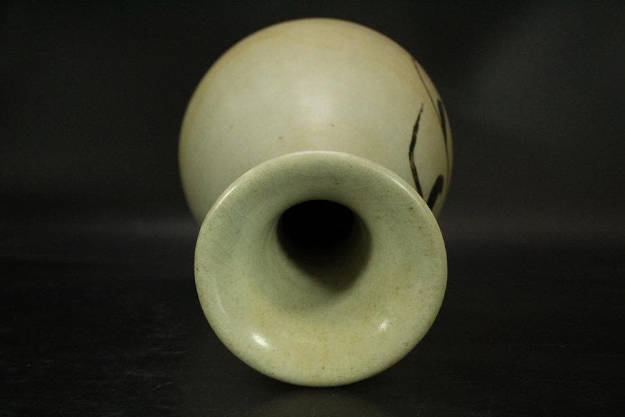 李朝 鉄絵 秋草紋 瓶 高30cm(ZE554)