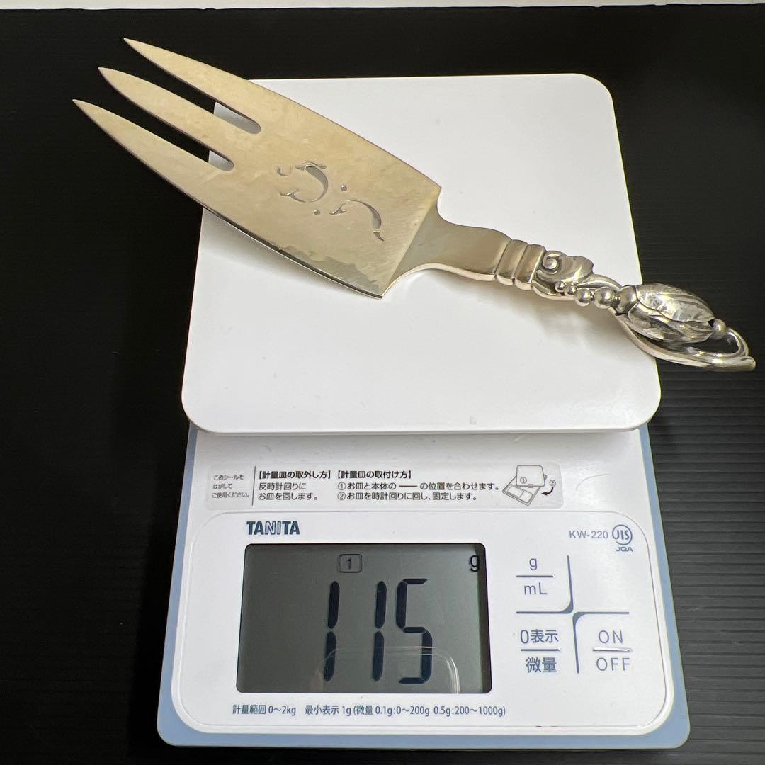 ジョージジェンセン激レアブロッサムsterling925 特大サービングフォーク