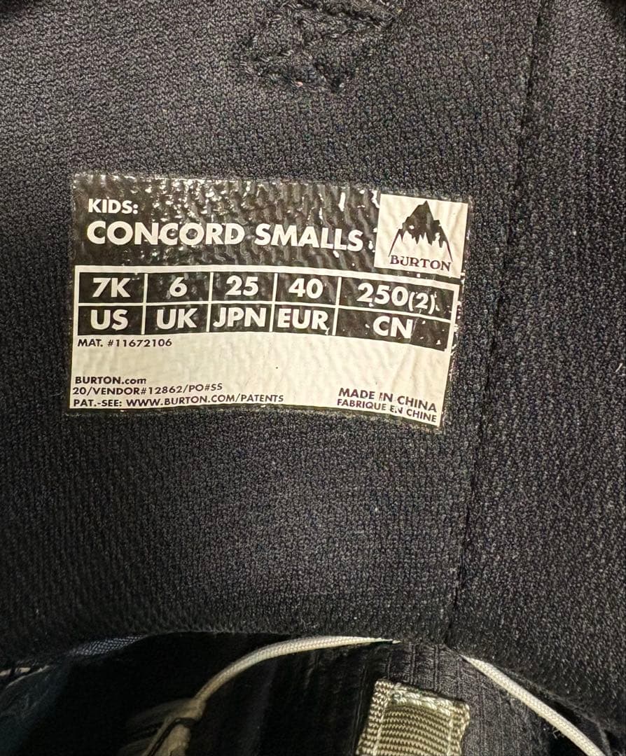 キッズ burton CONCORD SMALLS 7k 25cm バートン
