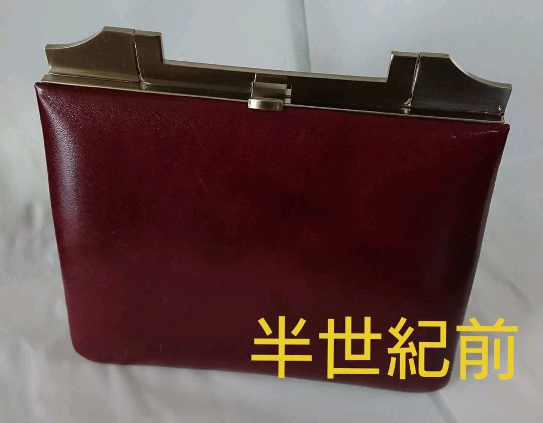【超希少 新品】約半世紀前 昭和レトロ 本革 ハンドバッグ アンティーク