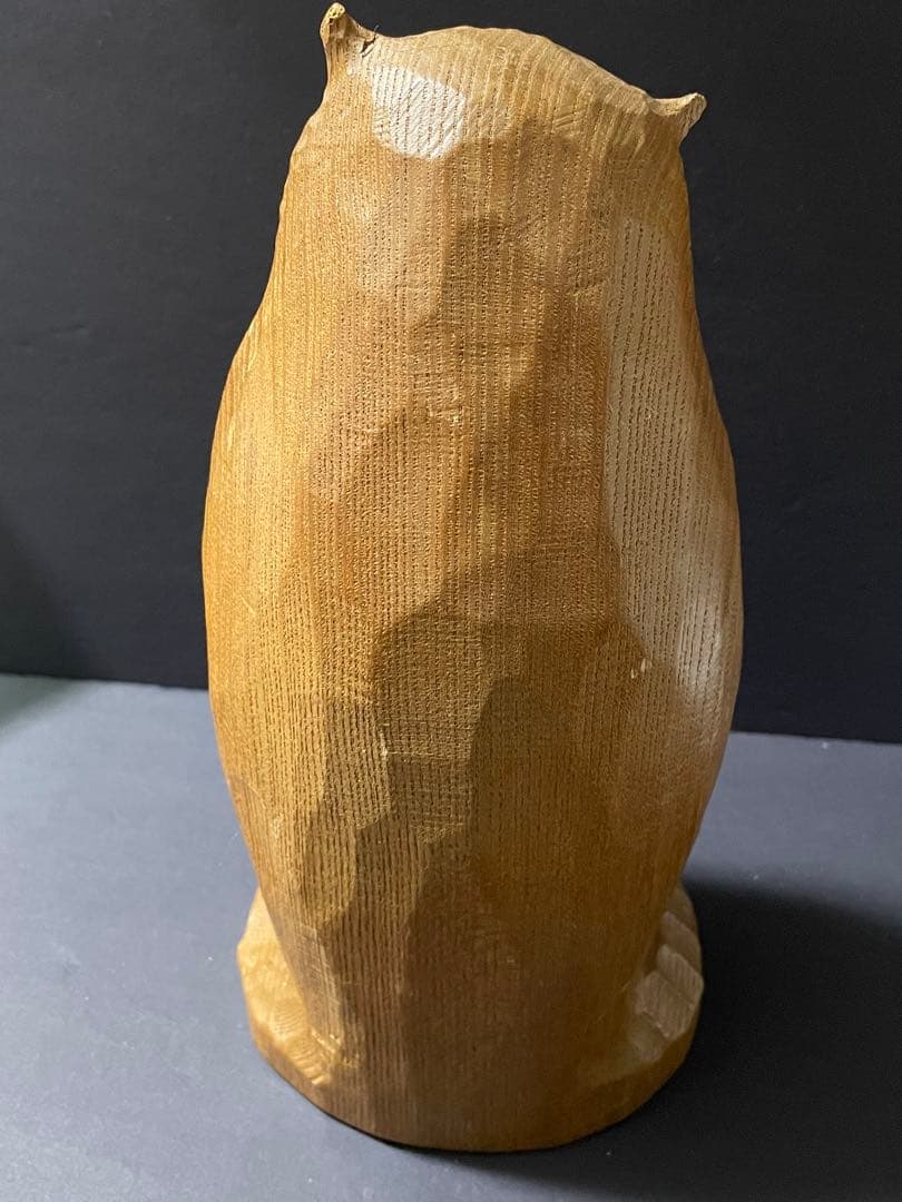 一刀彫　木彫り　梟（フクロウ）　彫刻　縁起物　 置物