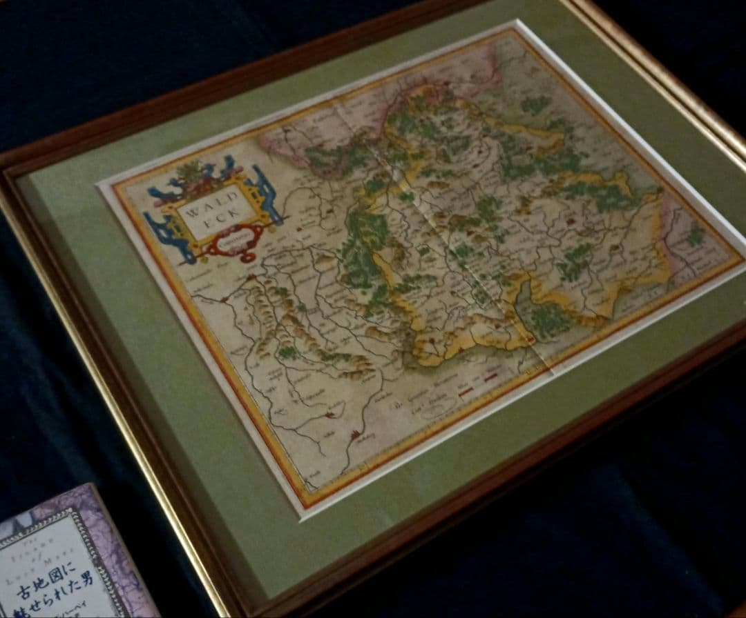 額装品　西洋古地図　17世紀　G.MERCATOR 「Waldeck」美品