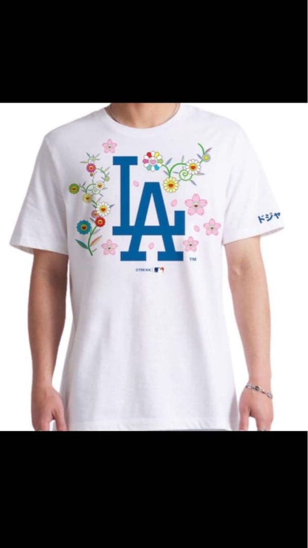 限定完売品 ドジャース 村上隆 特別コラボ Tシャツ サイズL（白）
