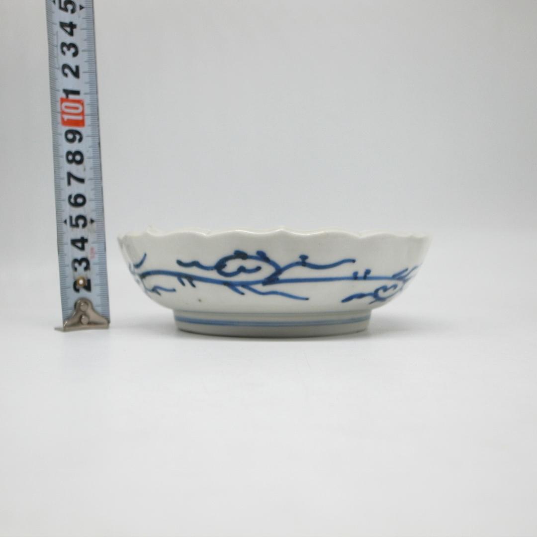 古伊万里　線画　パイナップル　なます皿　2枚