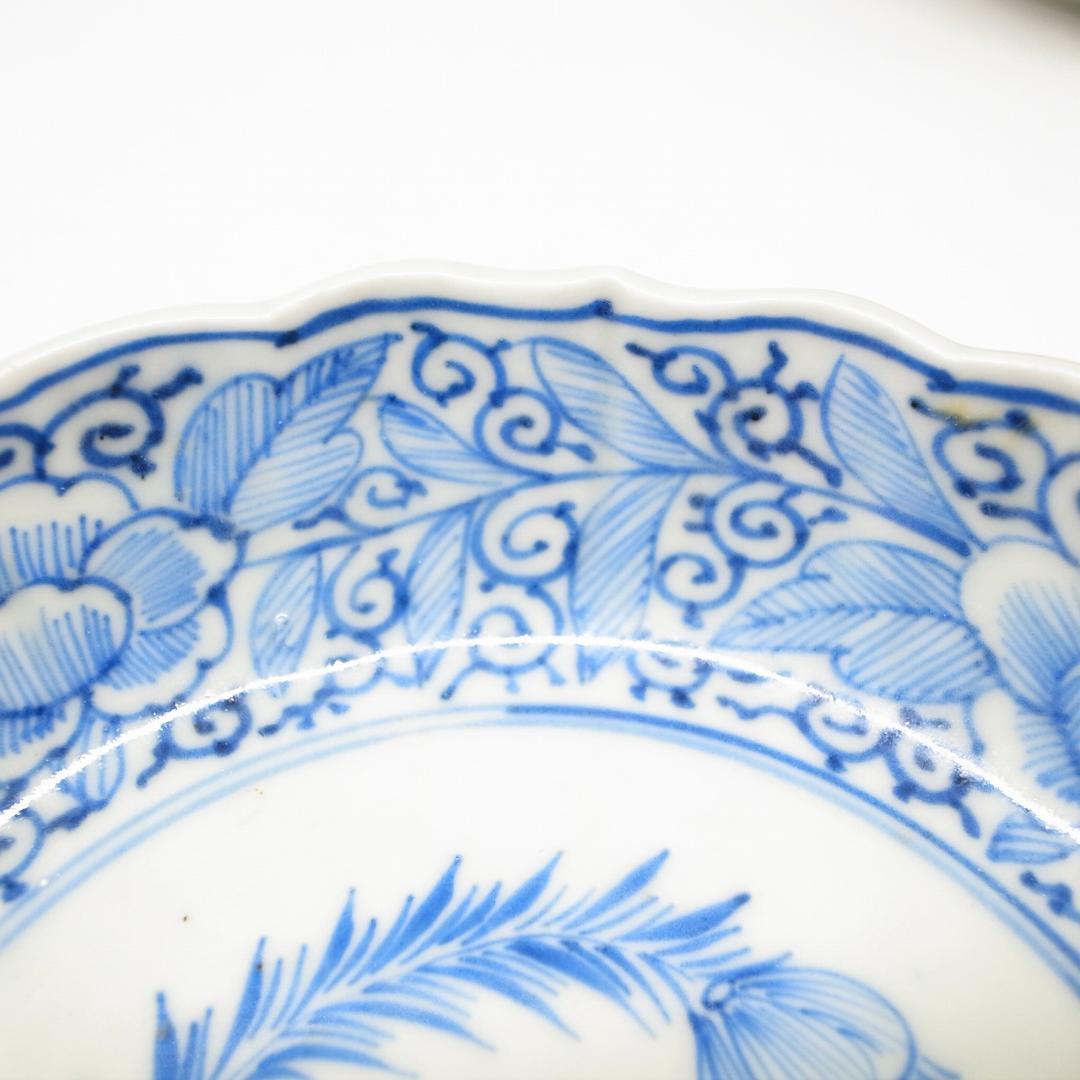 古伊万里　線画　パイナップル　なます皿　2枚