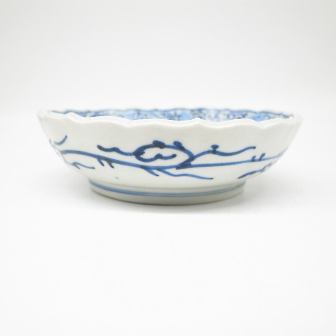 古伊万里　線画　パイナップル　なます皿　2枚