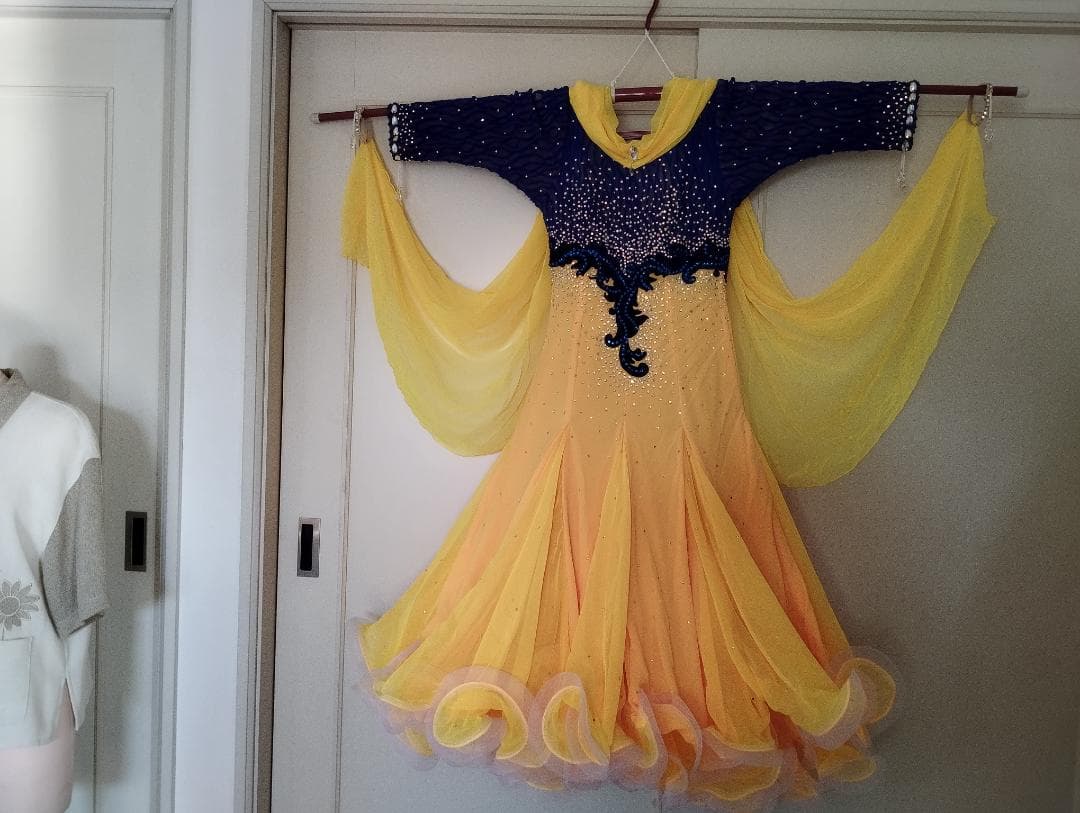 社交ダンスドレス 青と黄色