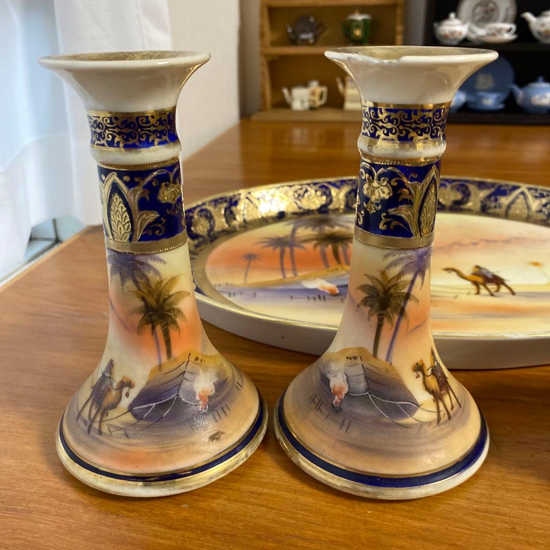 希少　銘品オールドノリタケ　マリオンキャメル　ドレッシングテーブルセット　難あり