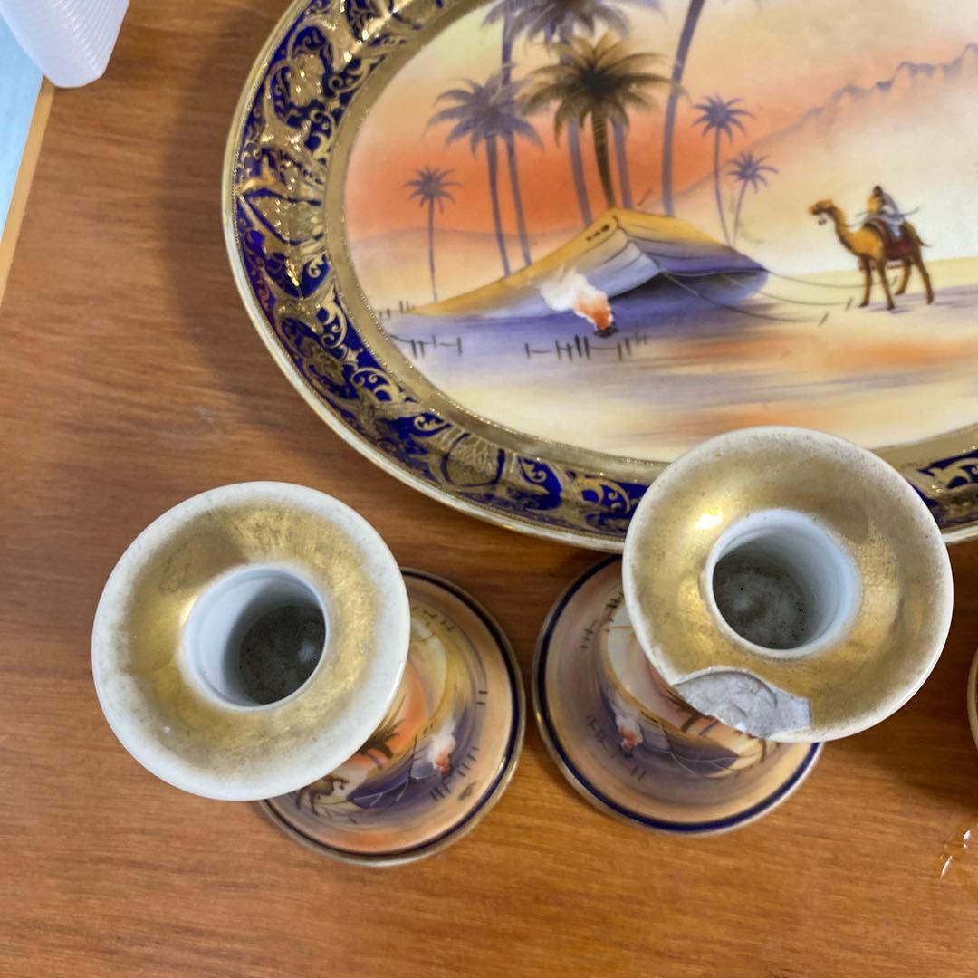 希少　銘品オールドノリタケ　マリオンキャメル　ドレッシングテーブルセット　難あり