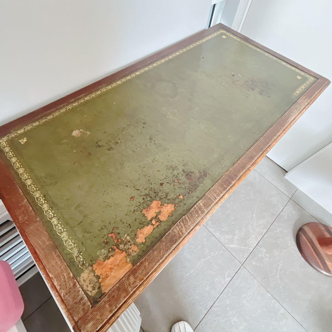 アンティーク 木製デスク 4引き出し