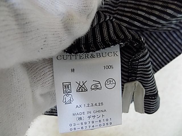 81704 CUTTER&BUCK  ハーフジップポロシャツ　黒xグレー　L