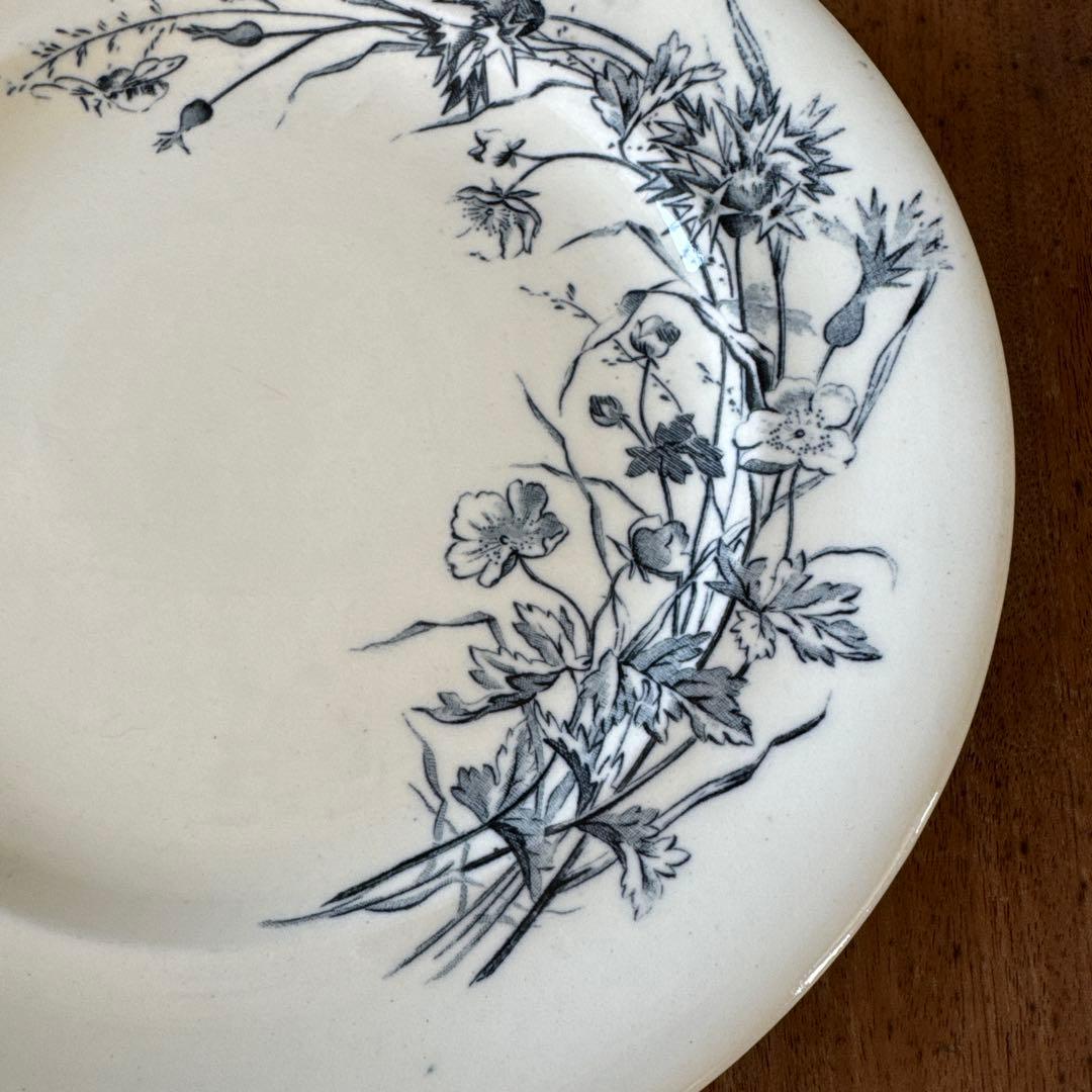 フランス アンティーク 蜂とお花のディナープレート①