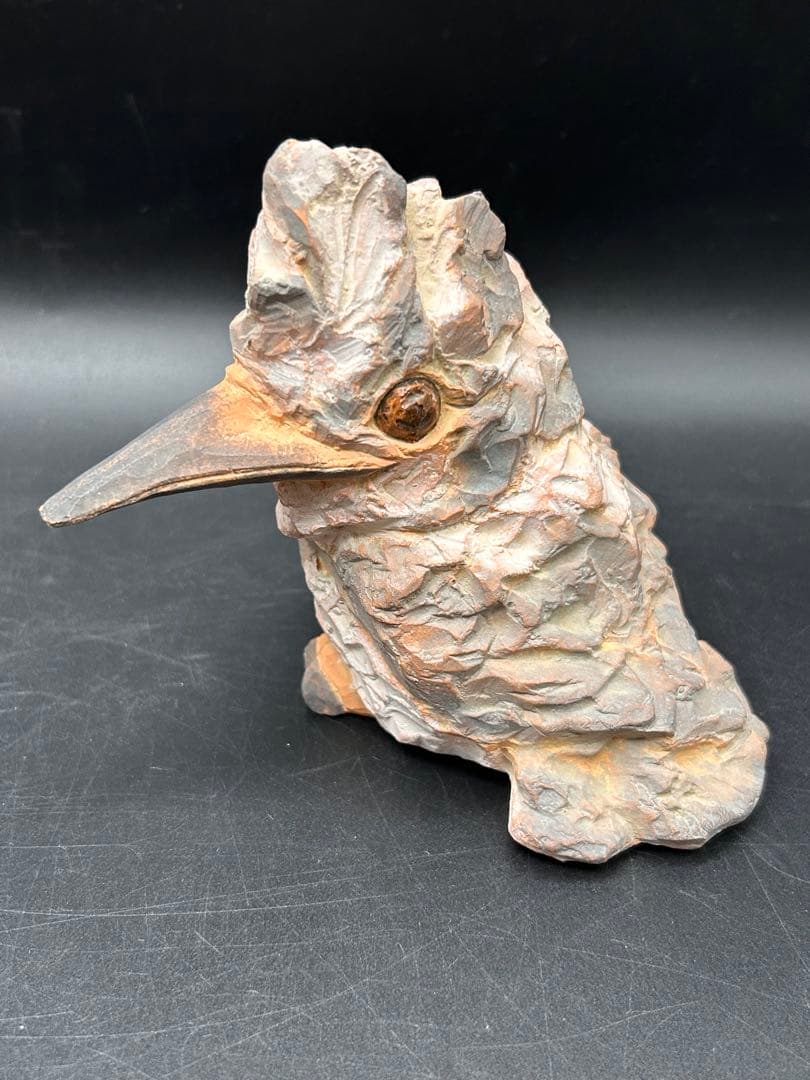 【希少品】テラコッタ彫刻家 山下英二 鳥　置物　2体セット