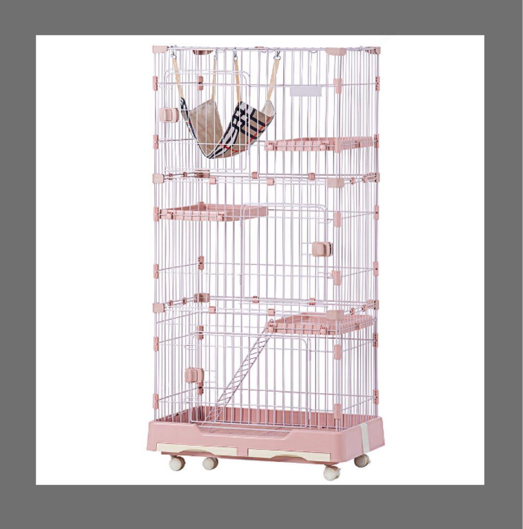 新品　キャットケージ　キャットゲージ　猫用品　ペットケージ　ペット用品　ピンク