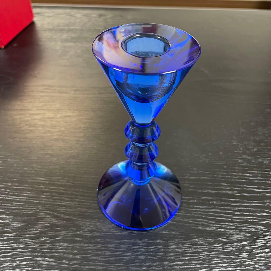 Baccaratベガ　クリスタルキャンドルホルダー　ブルー