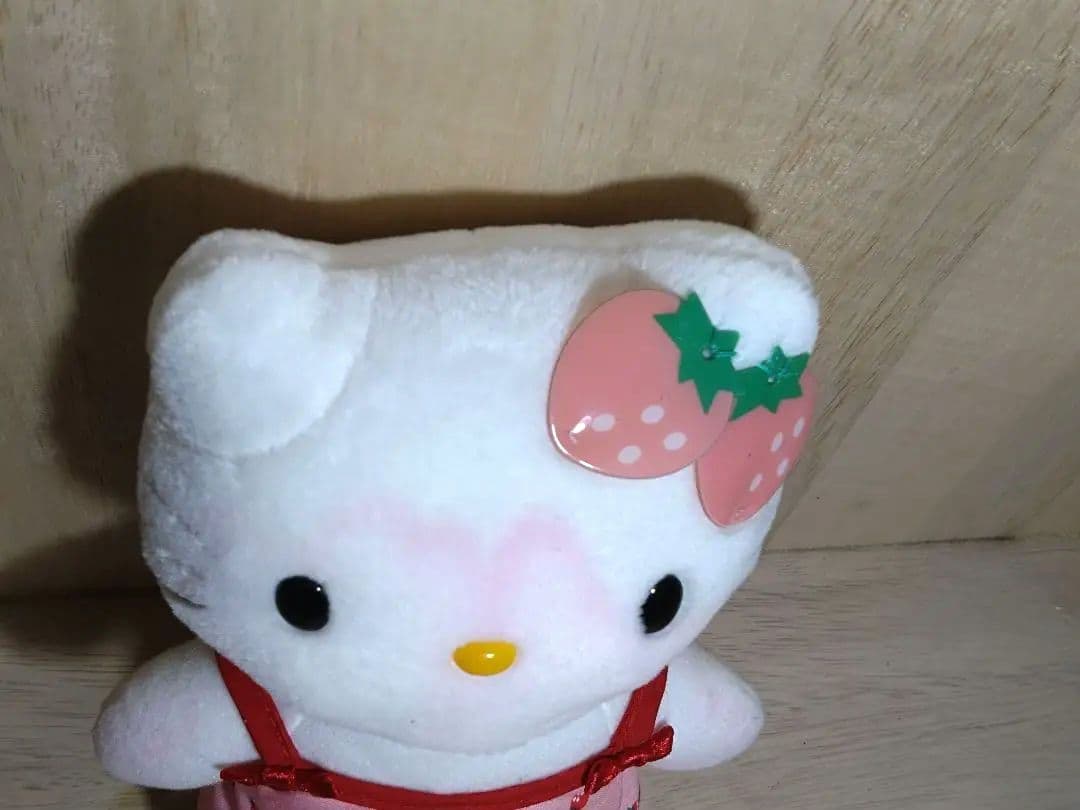 激レア☆イチゴ柄キャミソールキティ　ピンク　ぬいぐるみ　2002年　非売品