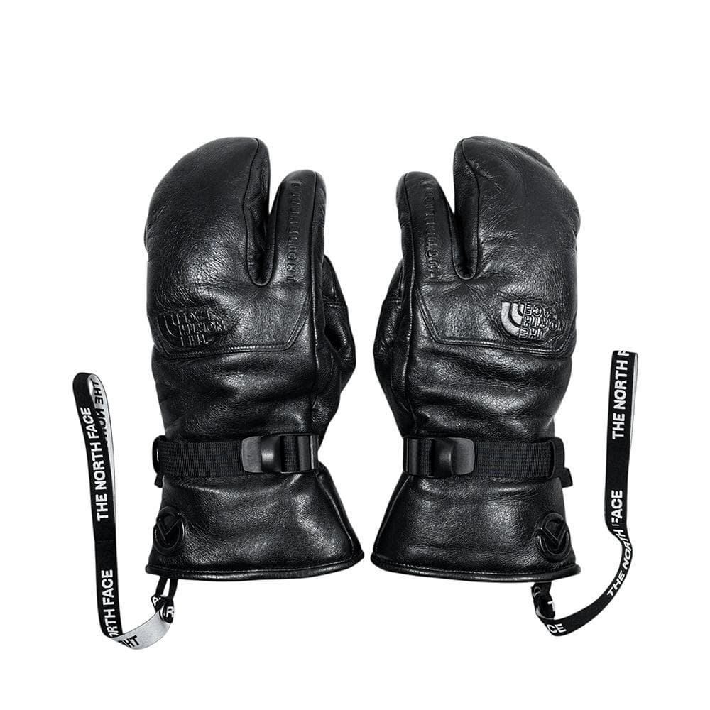 美品 THE NORTH FACE 3フィンガー 本革 レザー グローブ 黒S