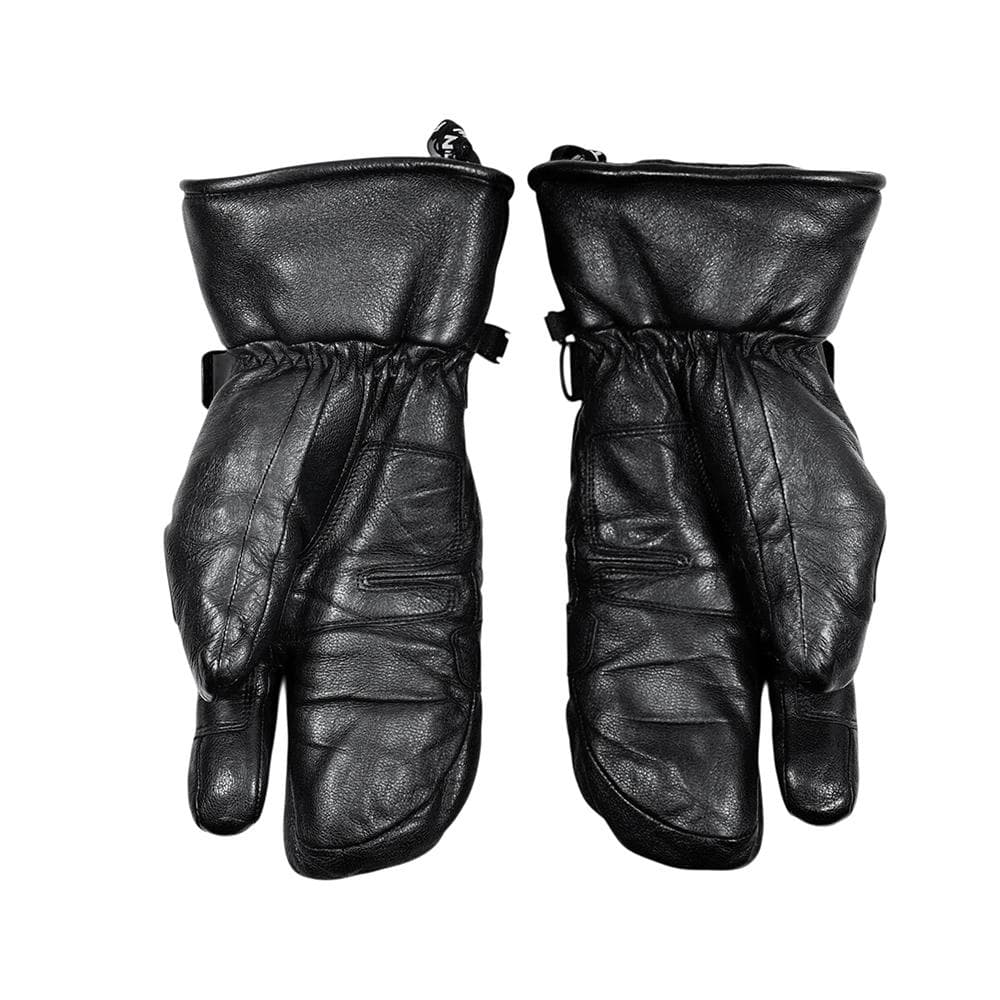 美品 THE NORTH FACE 3フィンガー 本革 レザー グローブ 黒S