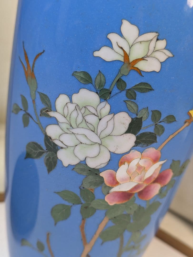 myday公式アカウント様　七宝花瓶　尾張七宝　花鳥　壺　骨董　七宝細工　古玩