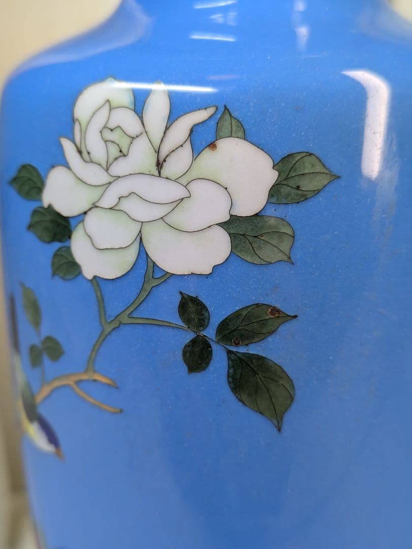 myday公式アカウント様　七宝花瓶　尾張七宝　花鳥　壺　骨董　七宝細工　古玩