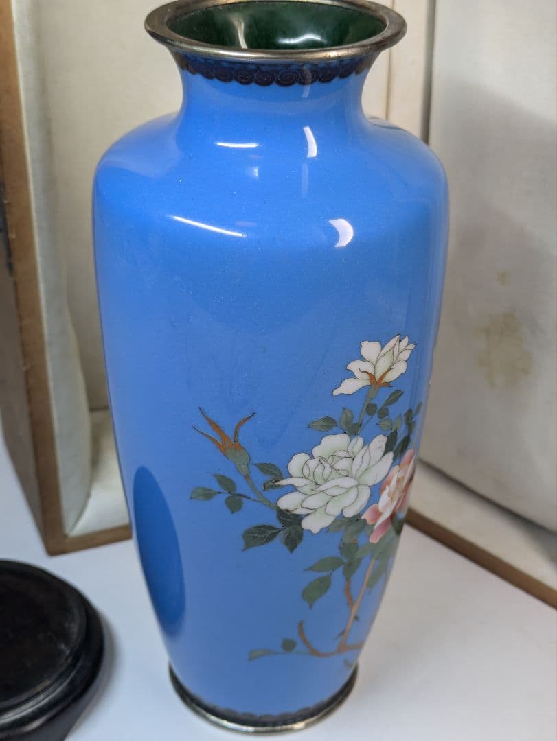 myday公式アカウント様　七宝花瓶　尾張七宝　花鳥　壺　骨董　七宝細工　古玩