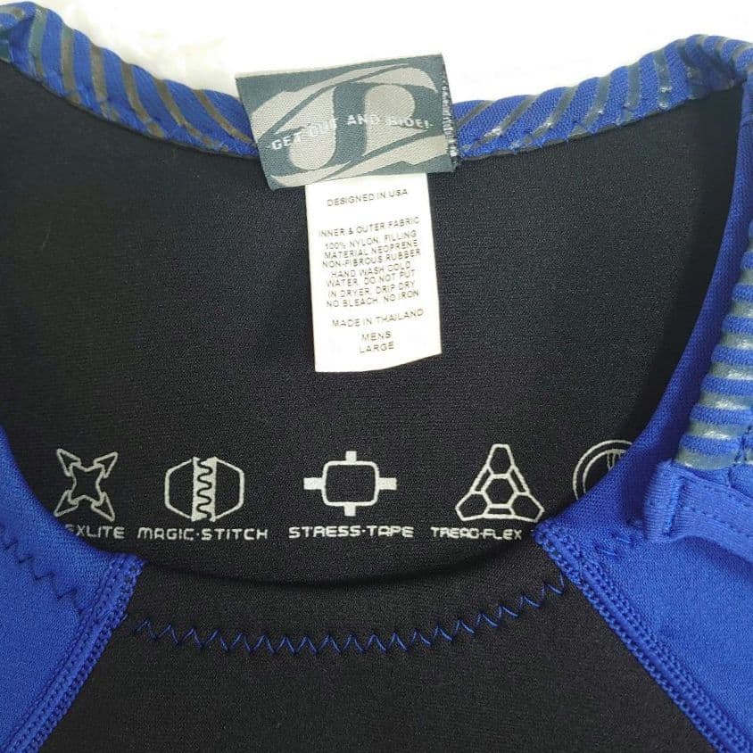 【未使用タグ付き】ウェットスーツ ロングジョンとジャケット　黒と青　Lサイズ