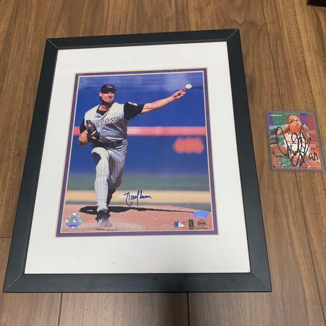 MLB公式鑑定ホログラム付 ランディジョンソン 直筆サイン入り　フォトプラーク