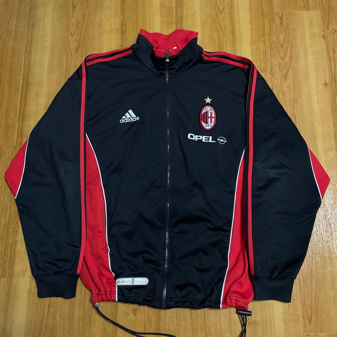 adidas ACミラン ジャージ 黒/赤アンセムジャケット