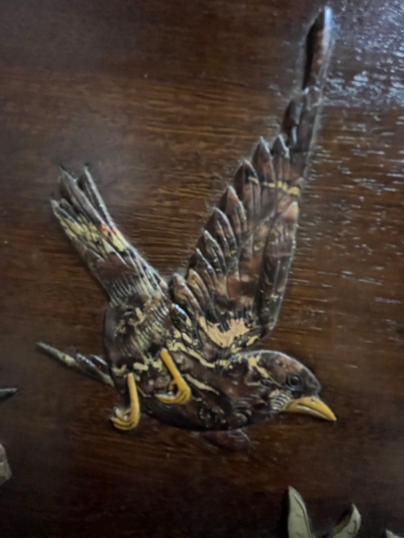 【お値下げ】中国　貴石貼　花鳥扁額