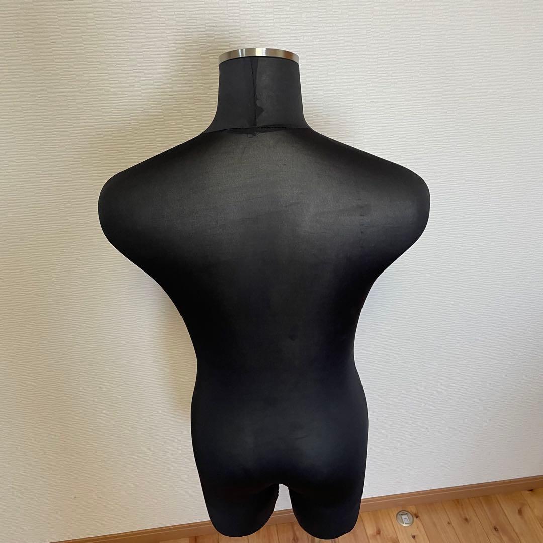 マネキン 金属スタンド付 ブラックxシルバー 持ち運び楽々 軽量タイプ