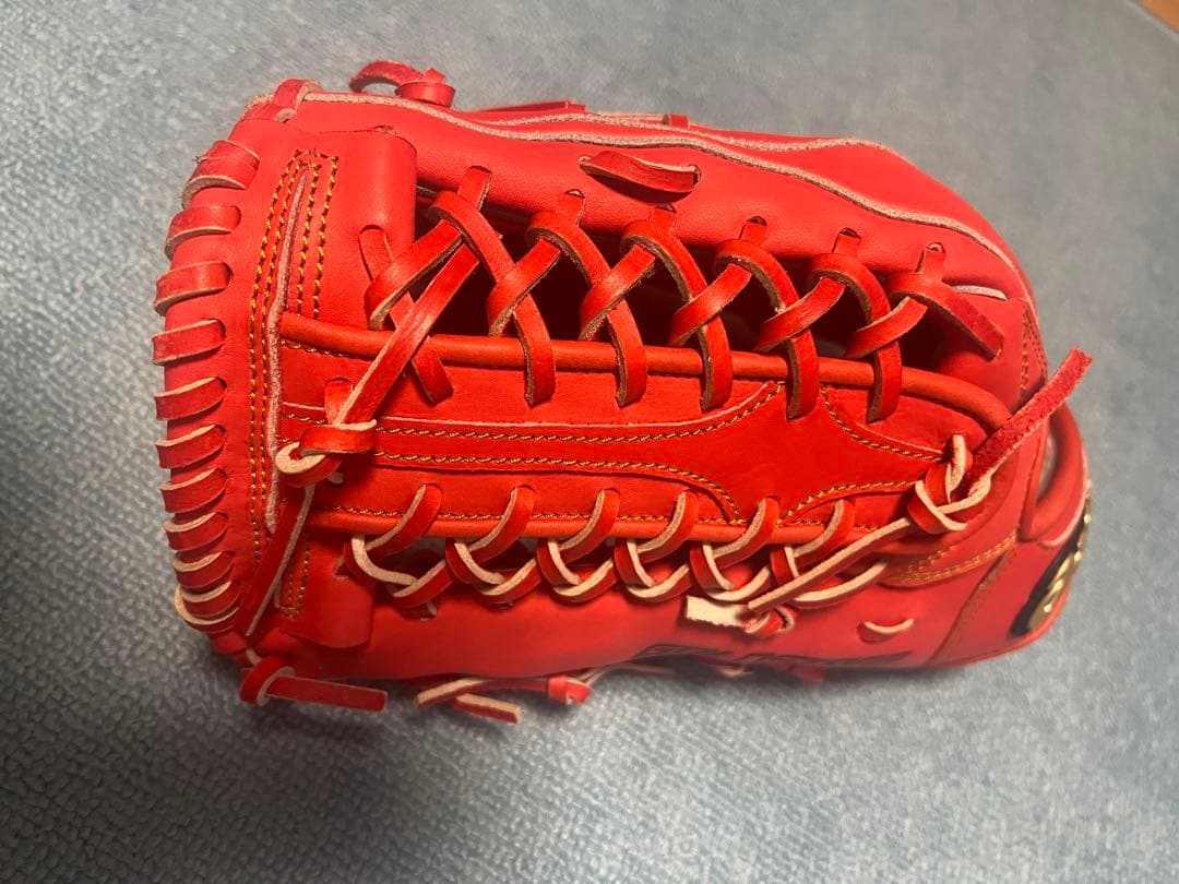 ASICS ゴールドステージ 軟式グローブ 左利き　外野手用　レッド