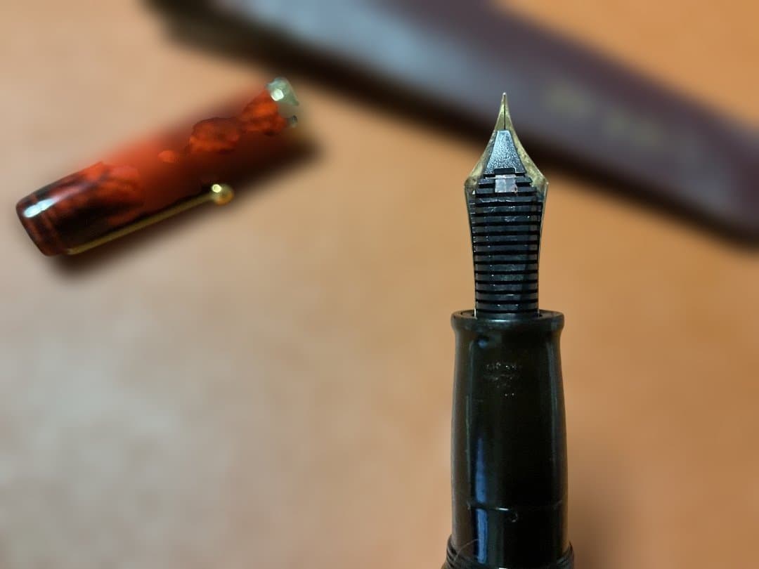 大橋堂　万年筆　エボナイト　ペン先21K ケースつき