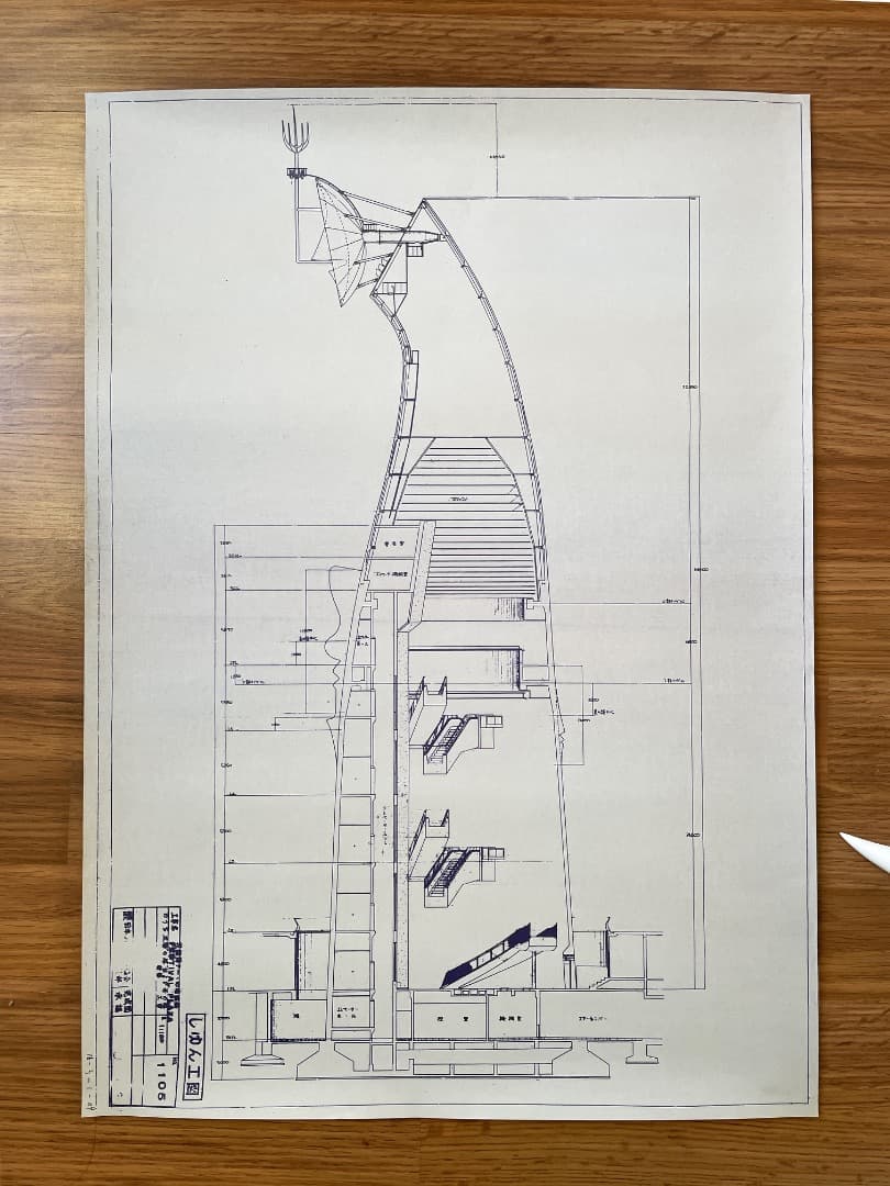 送料込　太陽の塔 フィギュアと、A2サイズ図面ポスターセット