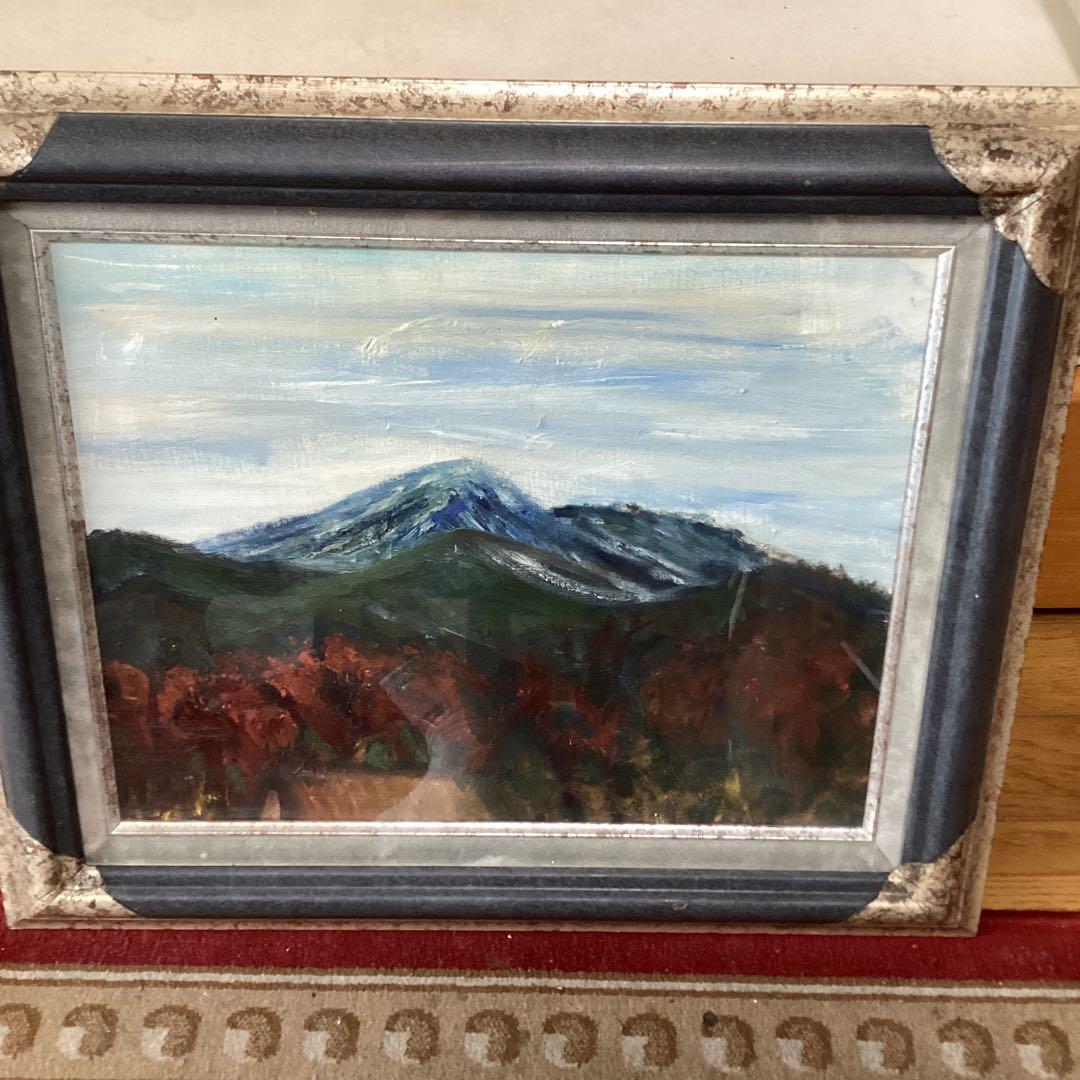 無落款　　作者不詳　　油彩画　　タイトル　《　晩秋　》　額装仕立　　肉筆画