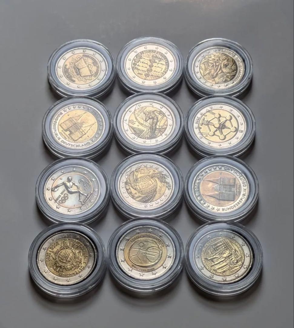 【ケース付12種】ユーロ圏 記念2ユーロ硬貨 コレクション 超希少品