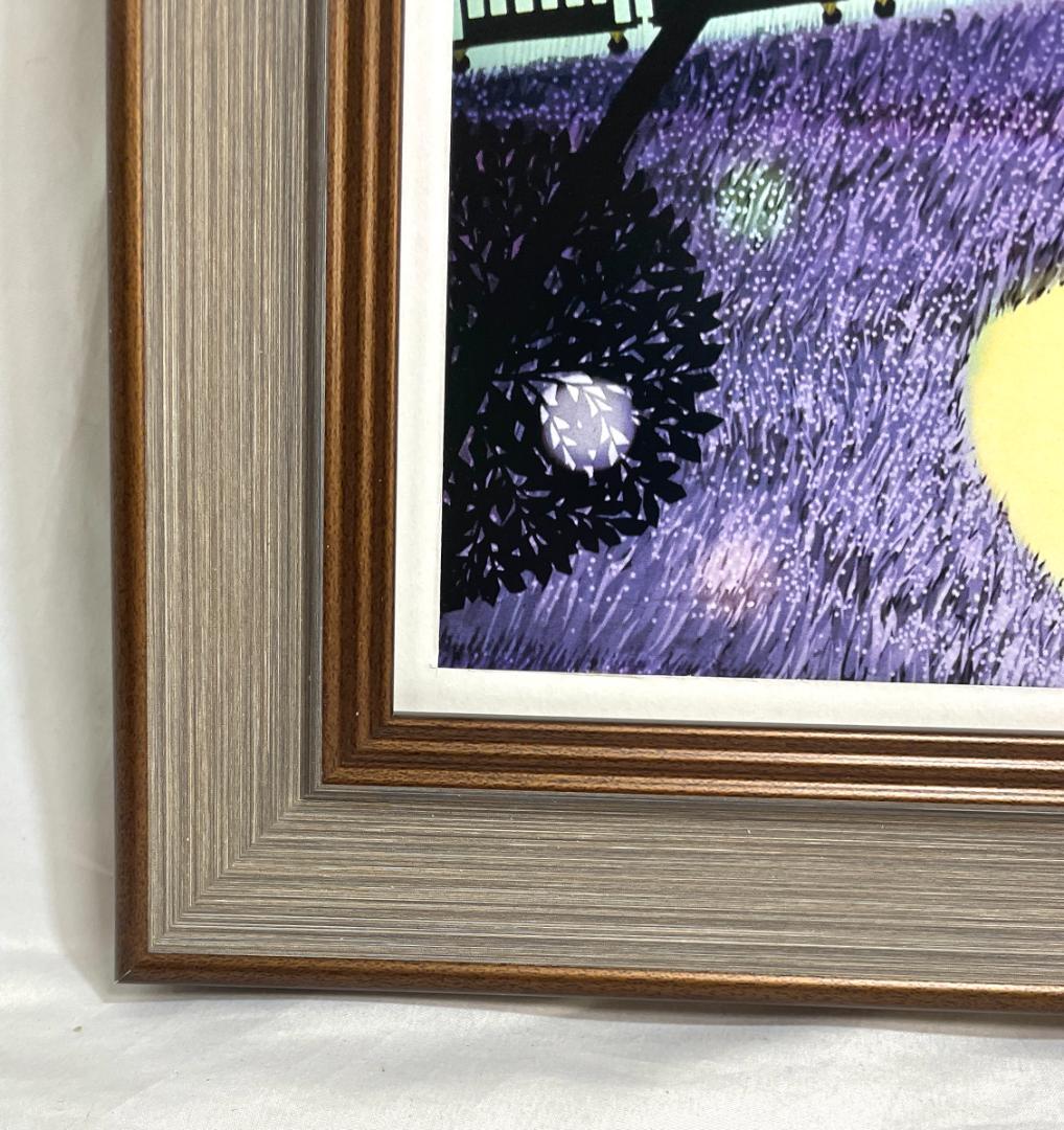 【新品】藤城清治「ラヴェンダーの幻想」ポスター 複製画　額付 　アクリル