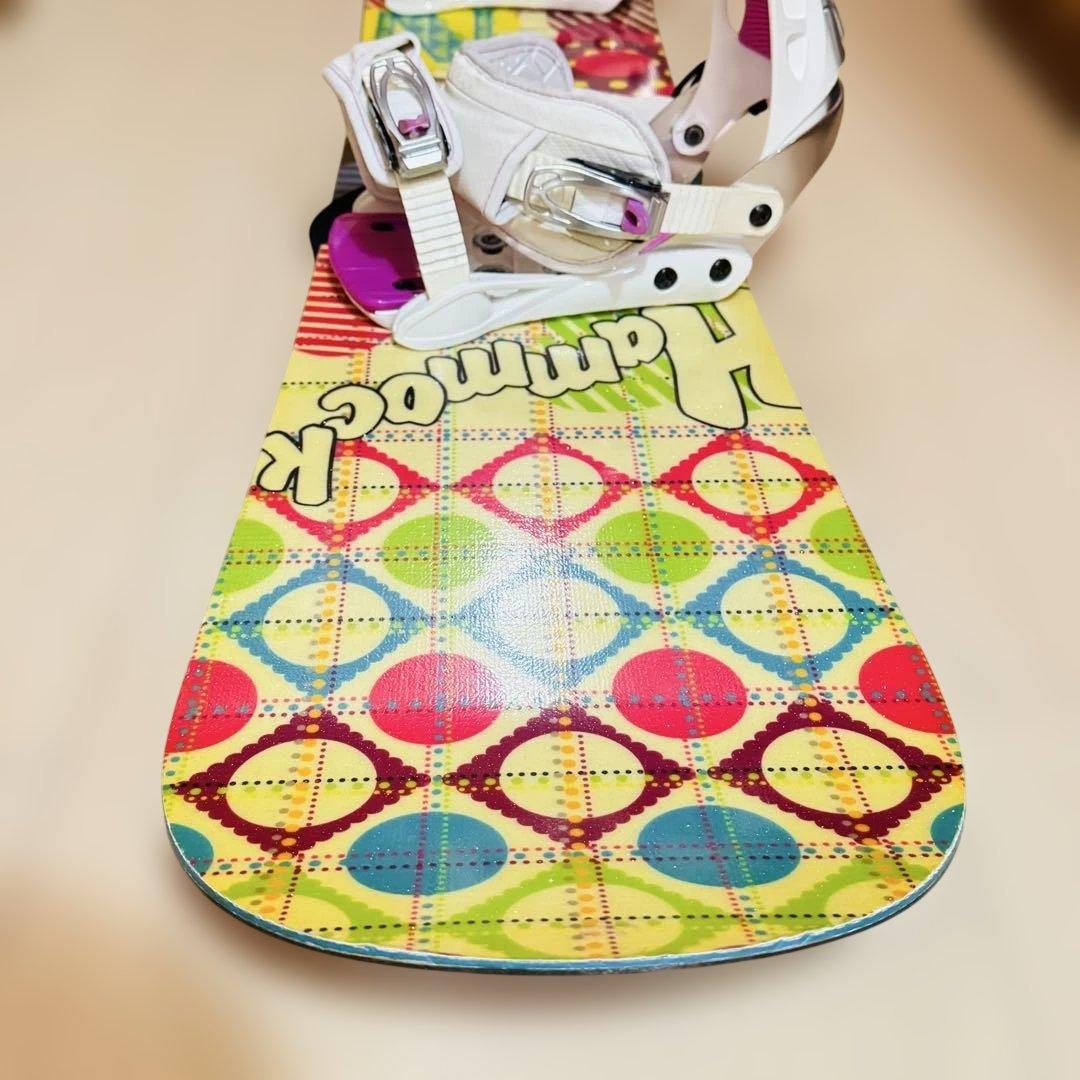 144cm ハミック スノーボード ピンク/マルチカラービンディング女性初心者