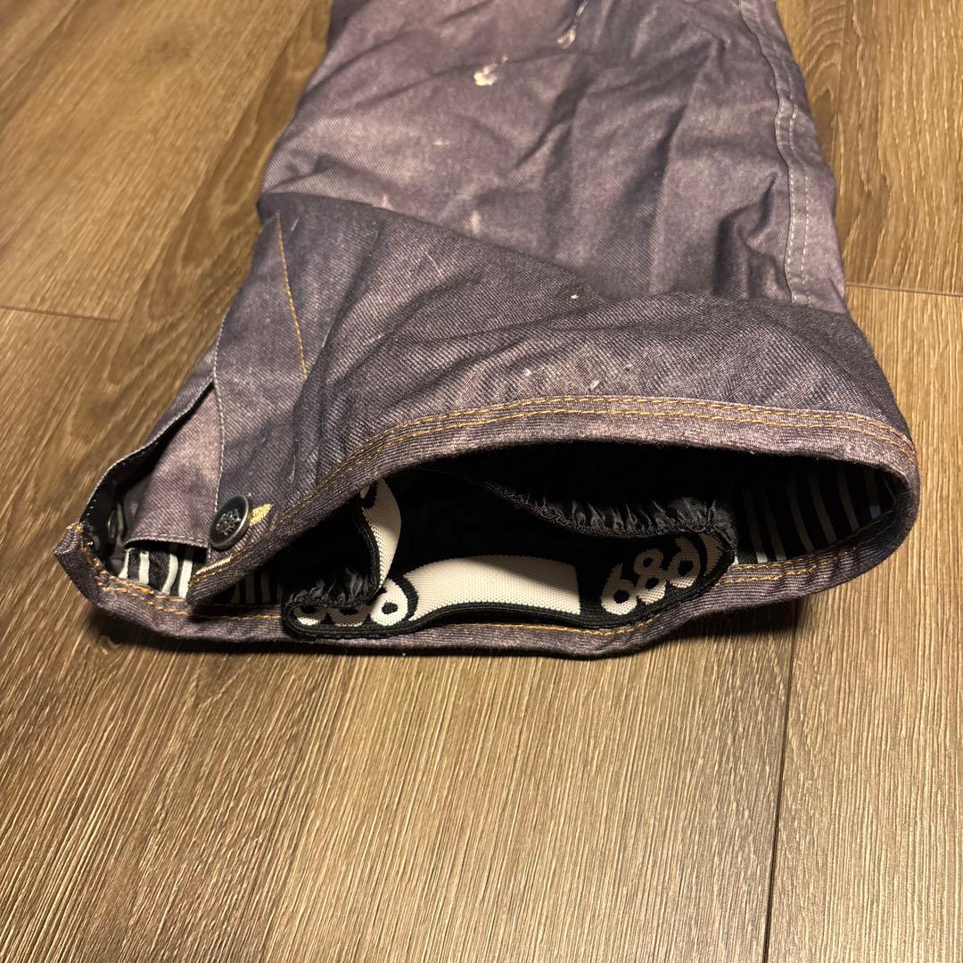 686　スノーボードウェア　ダークグレー　ダメージデニム風