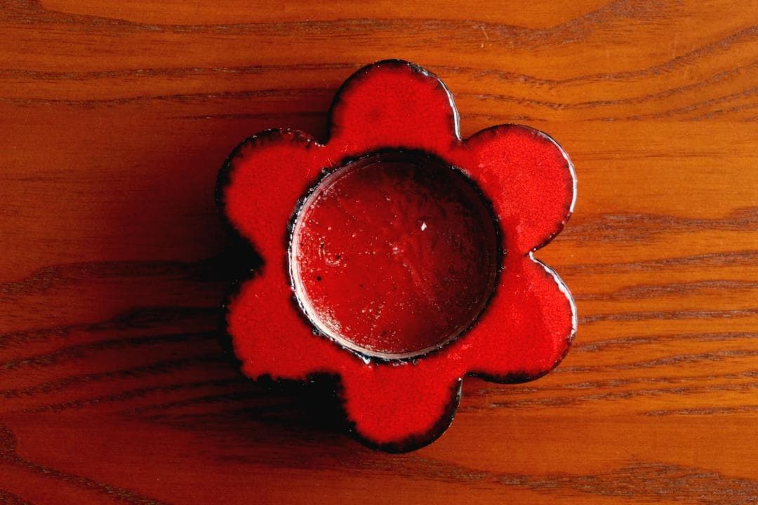 Lisa Larson リサラーソン キャンドルホルダー 赤 b