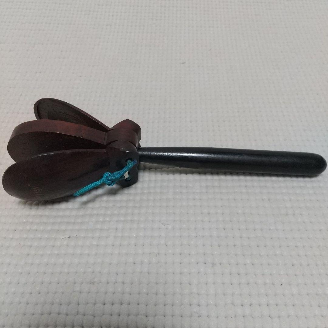 激レア♪NIKKAN製〈柄付きカスタネット〉キレの良い音♪木製 昭和レトロ