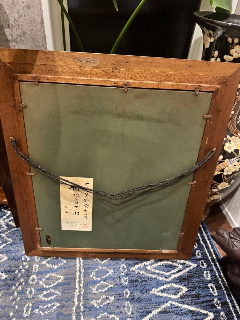 (14) 真作　関川富士郎　直筆サイン入　油彩　絵画　薔薇　アンティーク