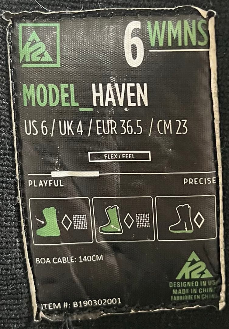 【美品_即日発送】K2 ケーツー スノーボードHAVEN ヘブン23.0cm