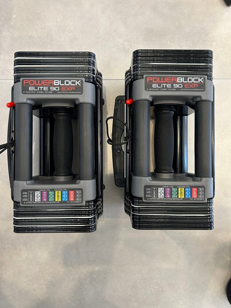 新品・未使用パワーブロックエリートEXP90ペア41kg対応＋専用スタンドセット